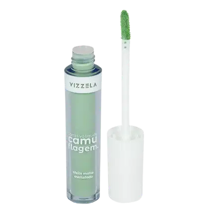 Corretivo Líquido Vizzela Cosméticos Camuflagem Verde, 5g.