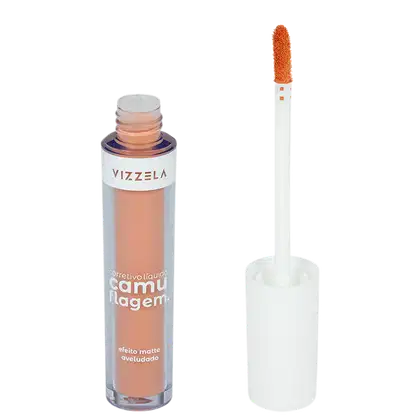 Corretivo líquido com efeito matte aveludado. Vizzela Cosméticos Camuflagem é ideal para camuflar e neutralizar olheiras e imperfeições na pele.