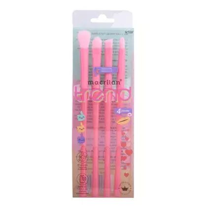 Imagem do produto Kit Pincel para área dos olhos Macrilan Trend - MT08 - Rosa