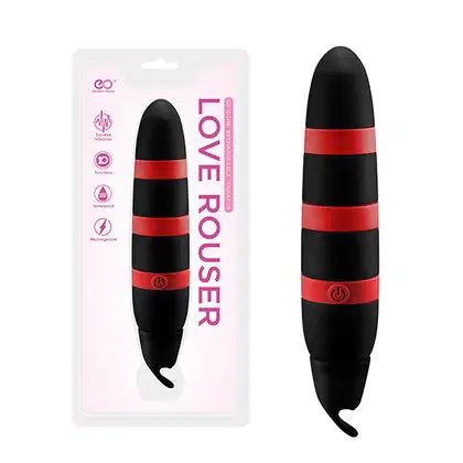Imagem do produto Adão e Eva Love Rouser Preto e Vermelho - Vibrador Recarregável Clássico