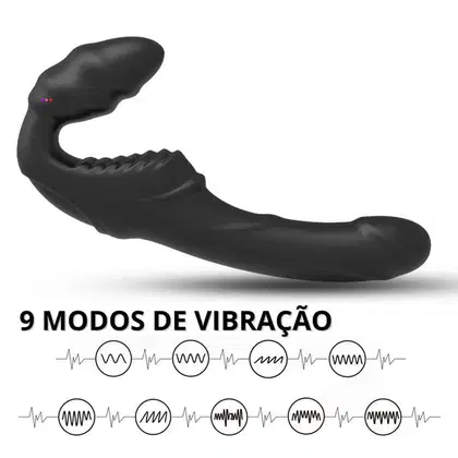 Imagem do produto Nana S-Hande Black Vibrador Strapless Preto Controle Remoto 9 Modos de Vibração a Prova D'Água 21,8 x 3,1cm