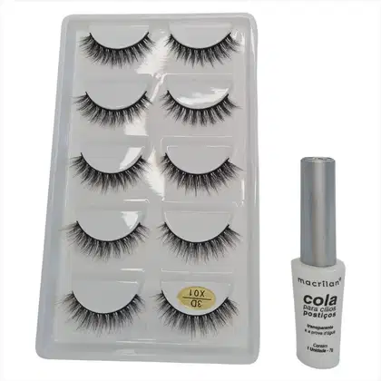Imagem do produto Kit Macrilan Cola Cílios Postiços+Cílios 3D 5 Pares X01