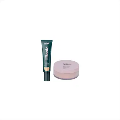 Imagem do produto Kit Nina Makeup Base Líquida Basic+Pó Solto Instant Cor 2
