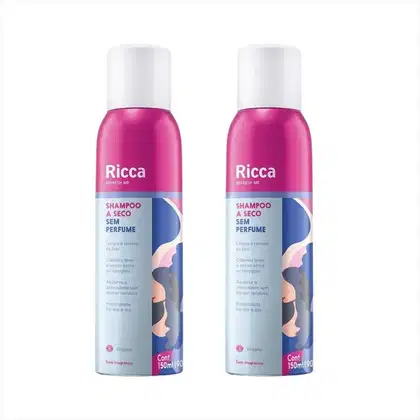 Imagem do produto Kit Ricca Shampoo A Seco Sem Perfume 150ml 2 Unidades