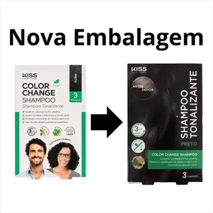 Imagem do produto Kit Kiss NY Shampoo Tonalizante Preto Com 2 Un