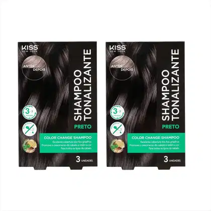 Imagem do produto Kit Kiss NY Shampoo Tonalizante Preto Com 2 Un