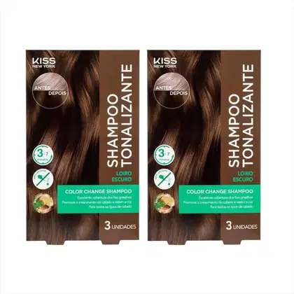 Imagem do produto Kit Kiss NY Shampoo Tonalizante Loiro Escuro 2 Un