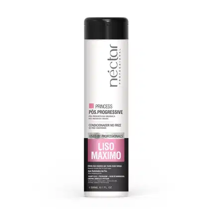 Frasco preto e branco de condicionador Néctar do Brasil Princess Pos.Progressive 300ml