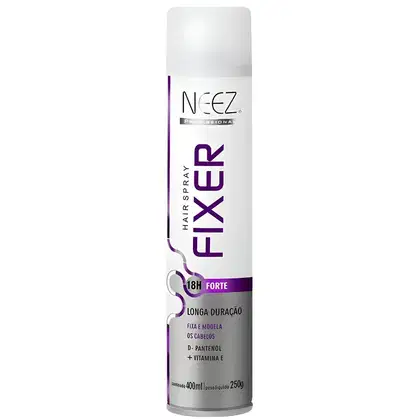 Imagem do produto Spray Fixador De Cabelo Profissional Neez Laque Capilar Fixação Forte 18 Horas 400ml