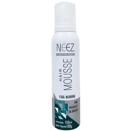 Imagem do produto Mousse Fixador Capilar Neez Finalizador Penteado Hidratante Ação Rápida Fixação Forte 150ml