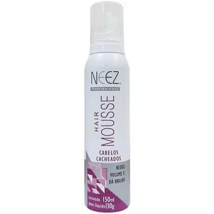 Imagem do produto Mousse Cabelos Cacheados Neez Finalizador Capilar Penteado Hidratante Ação Rápida 150ml