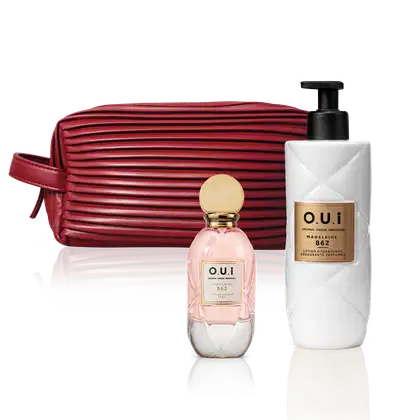 Imagem do produto Combo Madeleine 862: Eau de Parfum Feminino 30ml + Loção Hidratante Corporal 400ml + O.U.i Nécessaire Vermelho Feminino