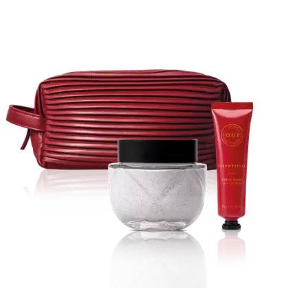 Imagem do produto Combo Rouge Luxe - Esfoliante Corporal 200g + Rouge Luxe Essentielle + Creme Hidratante para as Mãos 30g + Nécessaire Vermelho Feminino