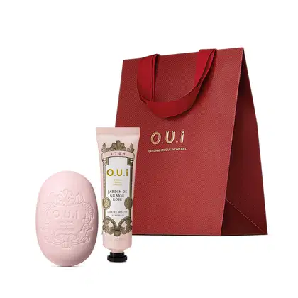Imagem do produto Combo O.U.i Jardin de Grasse Rosé: Creme Mãos 30g + Sabonete Parfumé 90g + Sacola Grande