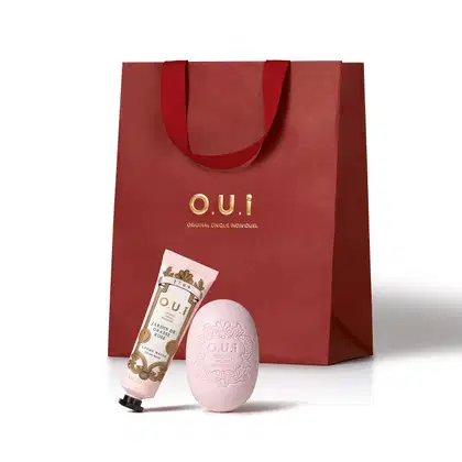 Imagem do produto Combo O.U.i Jardin de Grasse Rosé: Creme Mãos 30g + Sabonete Parfumé 90g + Sacola Pequena