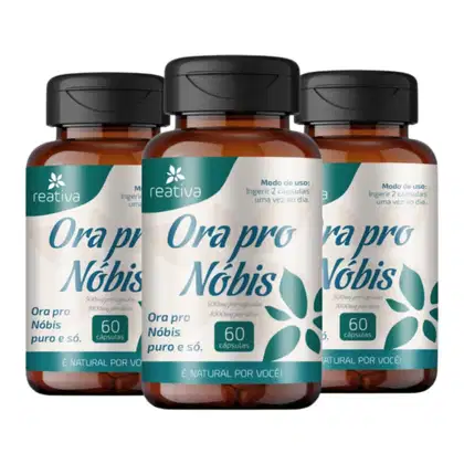 Imagem do produto Kit 3 Ora Pro Nóbis Puro Premium 500mg Reativa