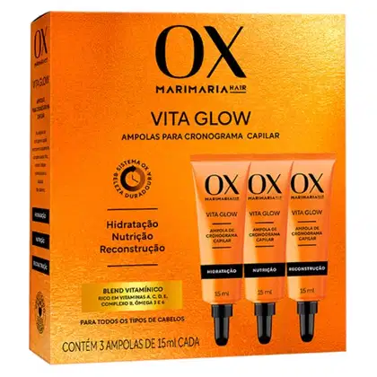 Imagem do produto OX MARI MARIA VITA GLOW AMPOLA PARA CRONOGRAMA KIT COM 3