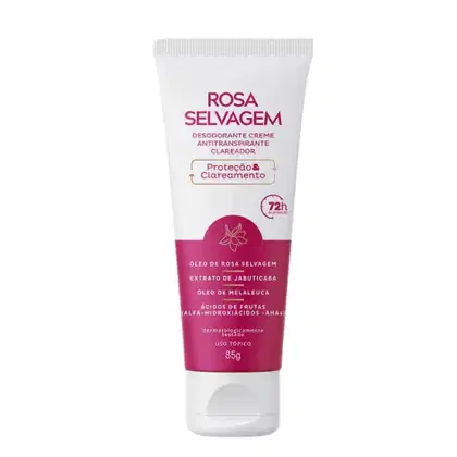 Imagem do produto Desodorante Creme Antitranspirante Clareador Axila Mancha Escura Controle Odor Suor Excessivo 85g Rosa Selvagem