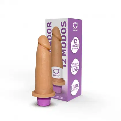 Imagem do produto Pênis realístico vibro com 12 modos de vibração 15,3x4,5cm sexy fantasy