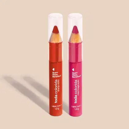 Imagem do produto Combo Lápis Multifuncional 3 Em 1 Toda Colorida: Rosa Imaginação 1,2g +  Laranja Verão 1,2g
