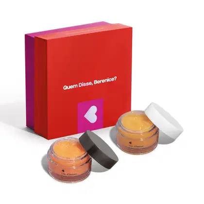 Imagem do produto Combo Presente Lip, Please!: Esfoliante Labial Nutritivo 8g + Balm labial Hidratação Intensa 8g + Caixa Tamanho P