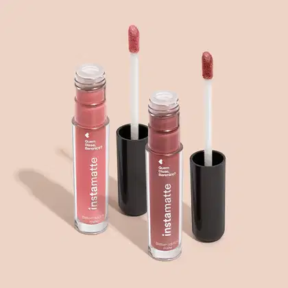 Imagem do produto Combo Instamatte: Batom Líquido Rosa Rosetali 4ml + Batom Líquido Bege Castanheli 4ml