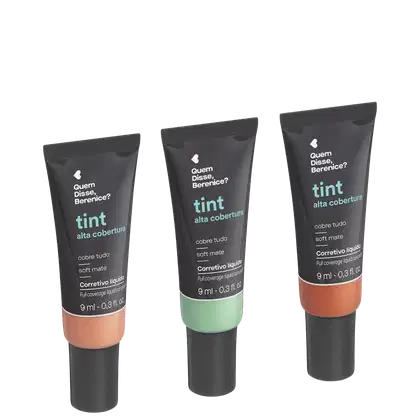 Imagem do produto Kit Quem Disse, Berenice? Tint Alta Cobertura Corretivo Líquido Verde + Salmão + Laranja (3 Produtos)