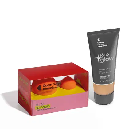 Imagem do produto Combo Base Líquida Tô no Glow Cor 210N 30ml + Kit de Esponjas QDB