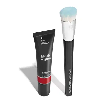 Imagem do produto Combo Blush Líquido Vermelho Lichiali  15 ml + Pincel Super Denso