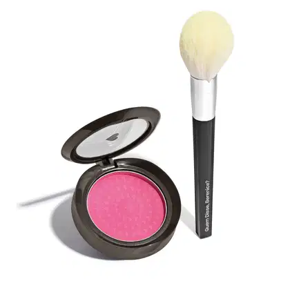 Imagem do produto Combo Blush Compacto Rosa Rosadinlex 2g + Pincel Para Pó e Blush