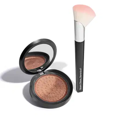 Imagem do produto Combo Iluminador em Pó Compacto Dourado Douradix 5g + Pincel Multiefeitos