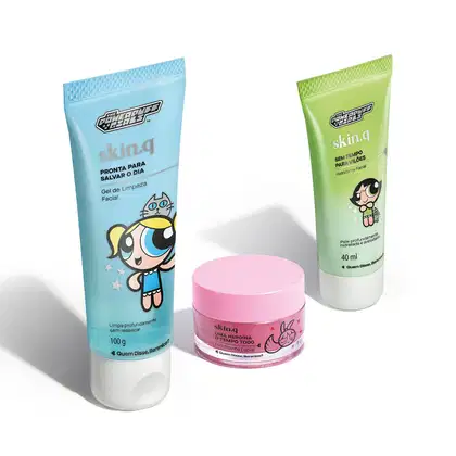 Imagem do produto Combo Rotina Poderosa QDB As Meninas Super Poderosas:Gel de Limpeza Facial 100g + Hidratante Facial 40ml + Hidratante Labial 9g