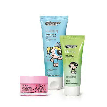 Imagem do produto Combo Rotina Poderosa QDB As Meninas Super Poderosas:Gel de Limpeza Facial 100g + Hidratante Facial 40ml + Hidratante Labial 9g