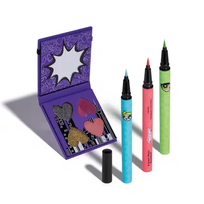 Imagem do produto Combo Olhar Poderoso QDB As Meninas Superpoderosas: Mini Paleta de Sombras 4g + 3 Canetas Delineadoras 0,4g cada