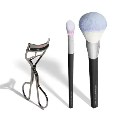 Imagem do produto Combo Acessórios para Make: Pincel Pó + Pincel Corretivo + Curvador Cílios