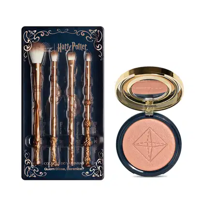 Imagem do produto Combo Harry Potter Quem Disse, Berenice?: Iluminador Cremoso Rosado 5g + Kit Pincéis