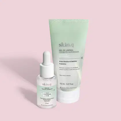 Imagem do produto Combo Skin.q Combate Oleosidade: Gel de Limpeza Facial 150ml + Sérum Facial 30ml