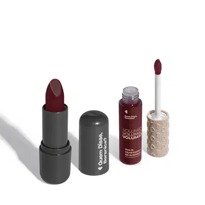 Imagem do produto Combo Gloss Labial Vermelho + Batom Vermelho 3,8g 9,5ml