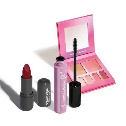 Imagem do produto Combo Paleta Multifuncional Roselelê 7g + Máscara De Cílios Volume e Definição 10g + Batom Nude Marrom 120 3,8g