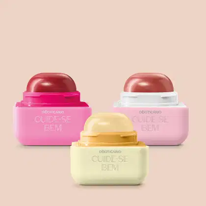 Imagem do produto Combo Cuide-se Bem:Balm Labial Vinho 6,2g + Balm Labial Incolor 6,2g + Balm Labial Rosa 6,2g