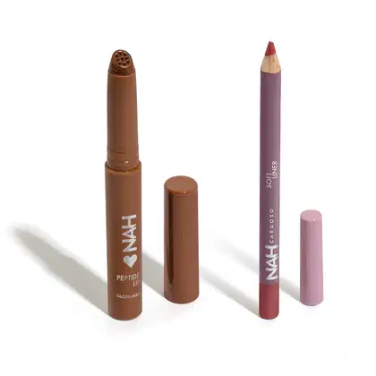 Imagem do produto Combo By Nah Cardoso: Gloss Labial Marrom Cocoa Melt 2,4ml + Lápis Contorno Labial Marrom Brave 1,1g