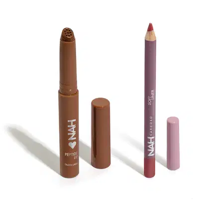 Imagem do produto Combo By Nah Cardoso: Gloss Labial Marrom Cocoa Melt 2,4ml + Lápis Contorno Labial Rosa Bold 1,1g