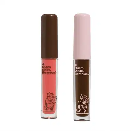 Imagem do produto Combo Deleite Chocolatudo: Gloss Brilho Labial Rosa 4ml + Gloss Brilho Labial Marrom 4ml