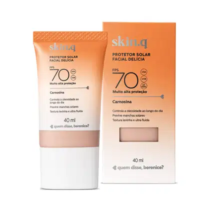 Imagem do produto Protetor Solar Facial Delícia FPS 70 Skin.q Cor 01 40ml