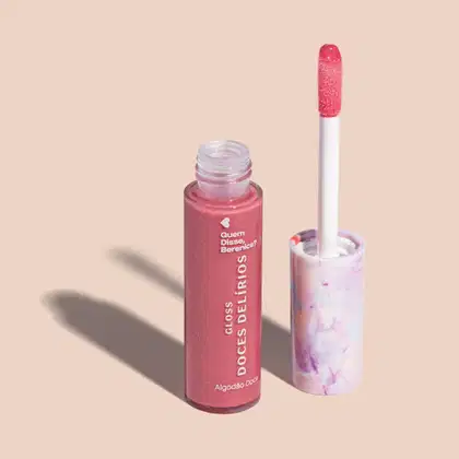 Imagem do produto Gloss Labial Rosa Cuide-se Bem Algodão Doce Doces Delírios  Quem disse, Berenice? 10ml