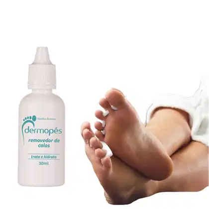 Imagem do produto Removedor De Calos Trata e Hidrata Rachaduras Asperezas Fissuras Pés DERMOPÉS Abelha Rainha 30ml REF 2011
