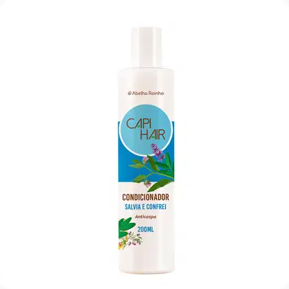 Condicionador Anticaspa Abelha Rainha Capi Hair Sálvia e Confrei, 200ml.