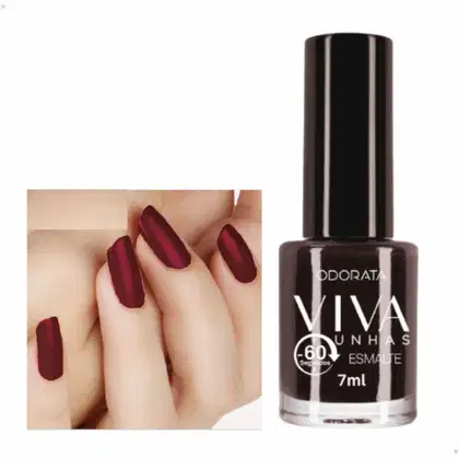Imagem do produto Esmalte 60 Segundos Vermelho Café 7ml Viva Unhas ODORATA REF 2661