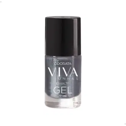 Imagem do produto Esmalte Em Gel Prosperidade Prata Cintilante Não Precisa Cabine Seca Rápido Hipoalergênico Viva Unhas ODORATA REF 2702