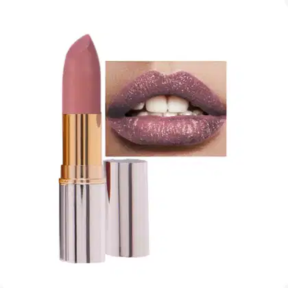 Imagem do produto Batom Luxo Nude Lilac Gold Matte Cintilante Com Brilho Luminoso Viva Luxo ODORATA REF 2768